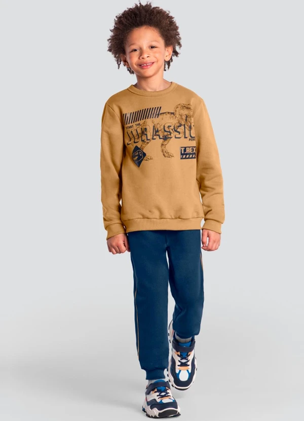 Brandili - Conjunto Infantil Menino de DinossauroMarrom