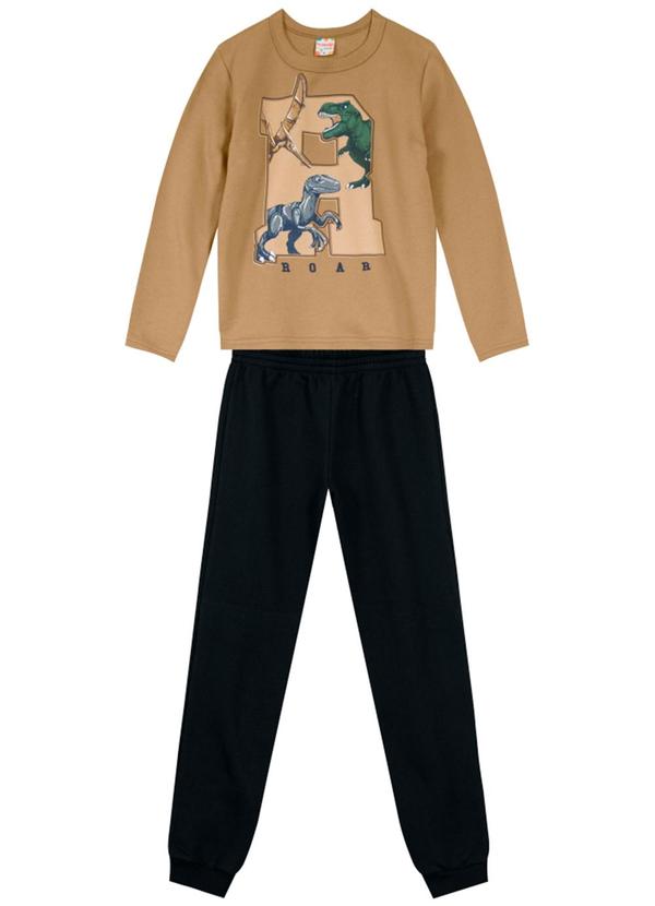 Brandili - Conjunto Infantil Menino de Dinossauro Marrom