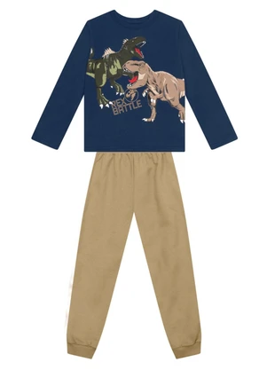 Brandili - Conjunto Infantil Menino de Dinossauros Azul - BRANDILI