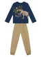 Brandili - Conjunto Infantil Menino de Dinossauros Preto - variação: Azul
