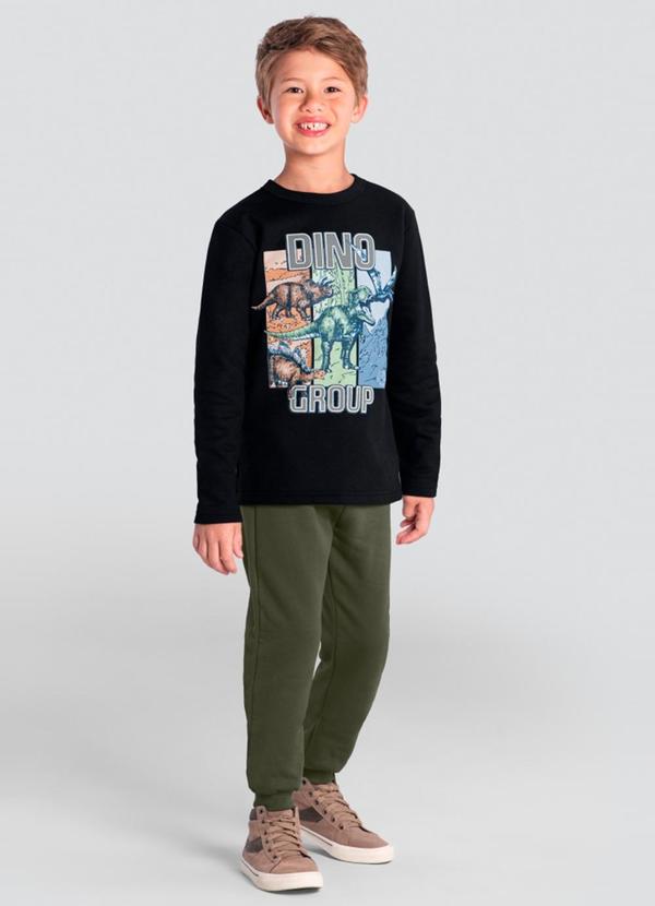Brandili - Conjunto Infantil Menino de DinossaurosPreto