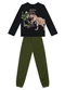 Brandili - Conjunto Infantil Menino de Dinossauros Preto - variação: Preto