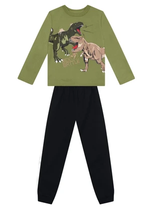 Brandili - Conjunto Infantil Menino de Dinossauros Verde - BRANDILI