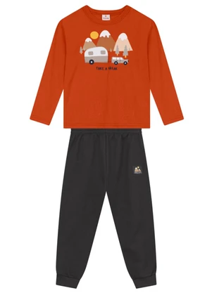Brandili - Conjunto Infantil Menino de Montanha Laranja - BRANDILI