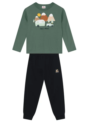 Brandili - Conjunto Infantil Menino de Montanha Verde - BRANDILI