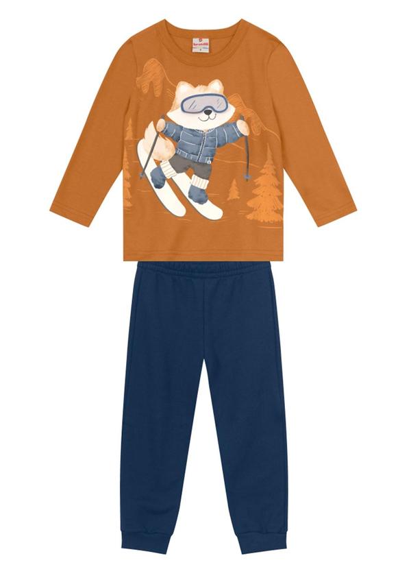 Brandili - Conjunto Infantil Menino de Raposinha Marrom