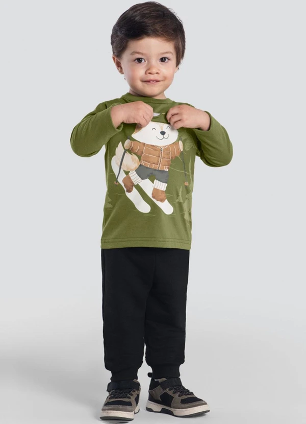 Brandili - Conjunto Infantil Menino de Raposinha Verde 2