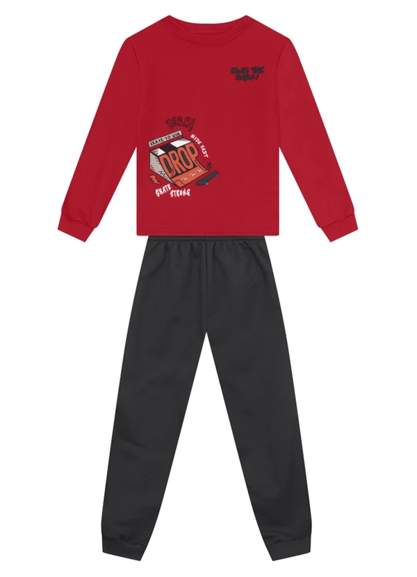 Brandili - Conjunto Infantil Menino de Skate Bordô