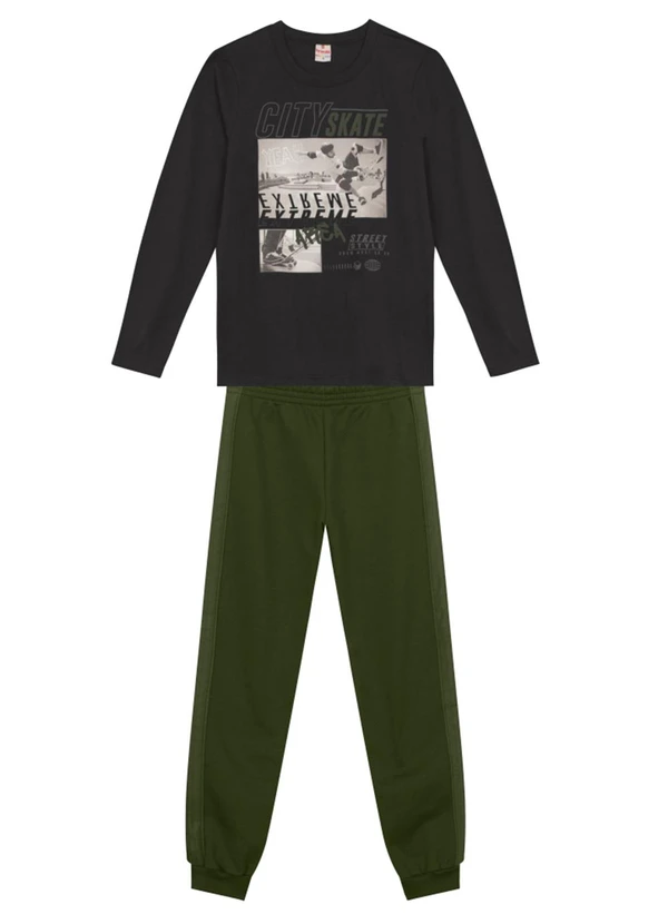 Brandili - Conjunto Infantil Menino de SkateCinza 2