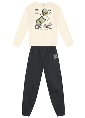 Brandili - Conjunto Infantil Menino de Skate Natural - BRANDILI