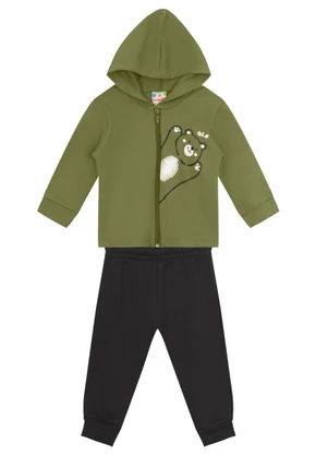 Brandili - Conjunto Infantil Menino de Ursinho Verde - BRANDILI