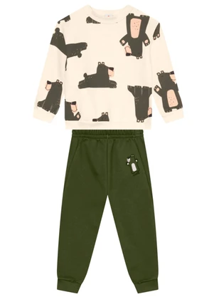 Brandili - Conjunto Infantil Menino de Ursinhos Natural - BRANDILI