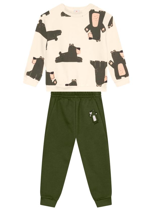 Brandili - Conjunto Infantil Menino de Ursinhos Natural