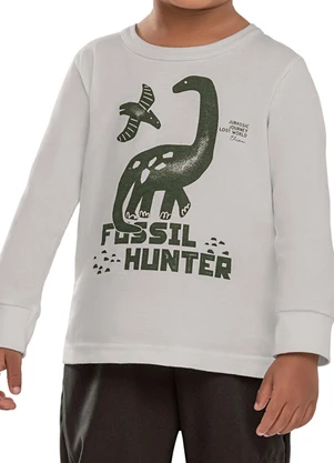 Elian - Conjunto Infantil Menino Dino Hunter Cinza - ELIAN
