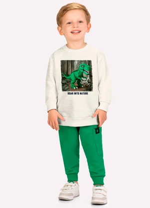 Kyly - Conjunto Infantil Menino Dinossauro Cinza - KYLY