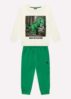 Kyly - Conjunto Infantil Menino Dinossauro Cinza - KYLY