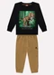 Kyly - Conjunto Infantil Menino Dinossauro Preto - variação: Preto