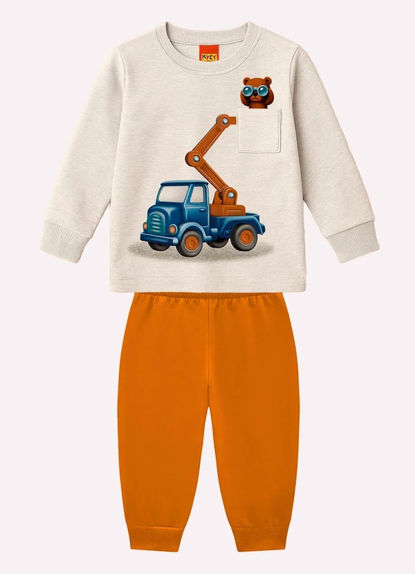 Kyly - Conjunto Infantil Menino em Algodão Cinza