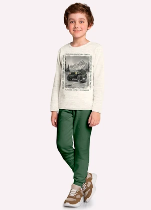 Kyly - Conjunto Infantil Menino em Algodão Cinza - KYLY