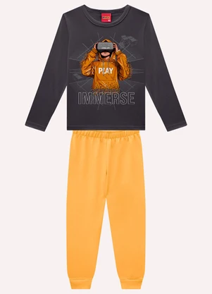 Kyly - Conjunto Infantil Menino em Algodão Cinza - KYLY