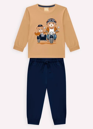 Milon - Conjunto Infantil Menino em Algodão Marrom - MILON