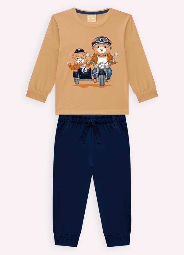 Milon - Conjunto Infantil Menino em Algodão Marrom