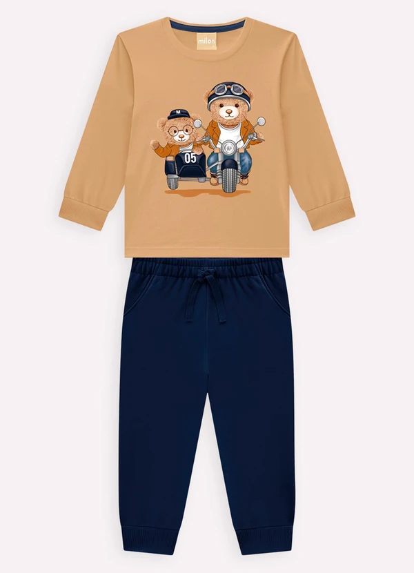 Milon - Conjunto Infantil Menino em Algodão Marrom