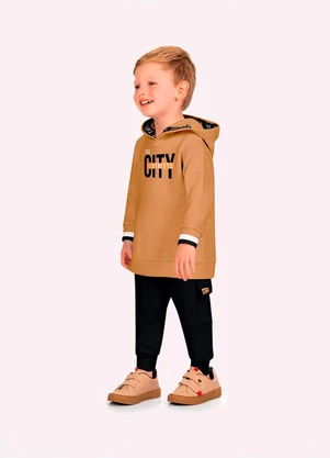 Kyly - Conjunto Infantil Menino em Algodão Marrom - KYLY