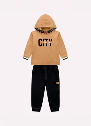 Kyly - Conjunto Infantil Menino em Algodão Marrom - KYLY