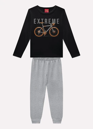 Kyly - Conjunto Infantil Menino em Algodão Preto - KYLY