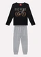 Kyly - Conjunto Infantil Menino em Algodão Azul - variação: Preto