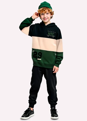 Kyly - Conjunto Infantil Menino em Algodão Preto - KYLY