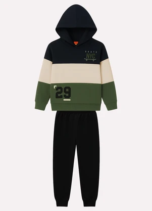 Kyly - Conjunto Infantil Menino em Algodão Preto - KYLY