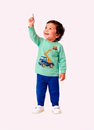 Kyly - Conjunto Infantil Menino em Algodão Verde - KYLY