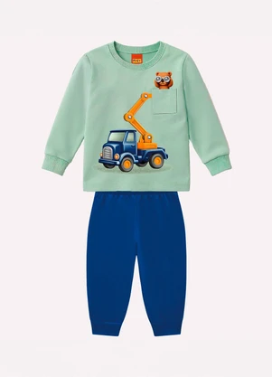 Kyly - Conjunto Infantil Menino em Algodão Verde - KYLY