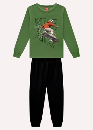 Kyly - Conjunto Infantil Menino em Algodão Verde - KYLY