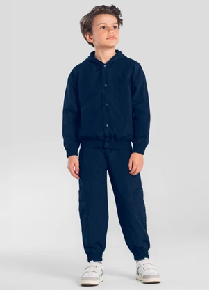 Brandili Mundi - Conjunto Infantil Menino em Microfibra Azul - BRANDILI MUNDI