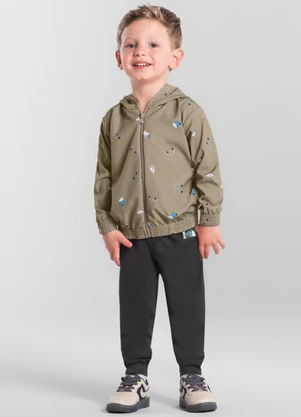 Brandili - Conjunto Infantil Menino em Microfibra Marrom - BRANDILI