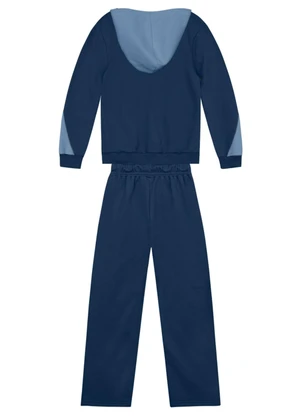Brandili - Conjunto Infantil Menino em Moletinho Azul - BRANDILI