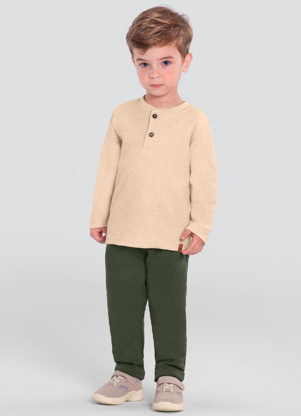 Brandili Mundi - Conjunto Infantil Menino em Moletinho Bege