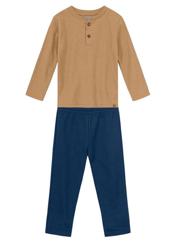 Mundi - Conjunto Infantil Menino em Moletinho Marrom