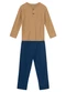 Brandili Mundi - Conjunto Infantil Menino em Moletinho Bege - variação: Marrom