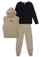 Brandili - Conjunto Infantil Menino em Moletinho Marrom - variação: Preto