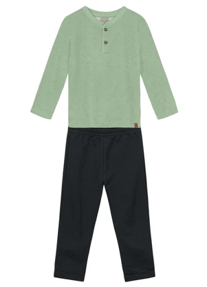 Brandili Mundi - Conjunto Infantil Menino em Moletinho Verde - BRANDILI MUNDI