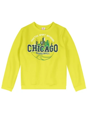 Brandili - Conjunto Infantil Menino em Moletom Amarelo - BRANDILI