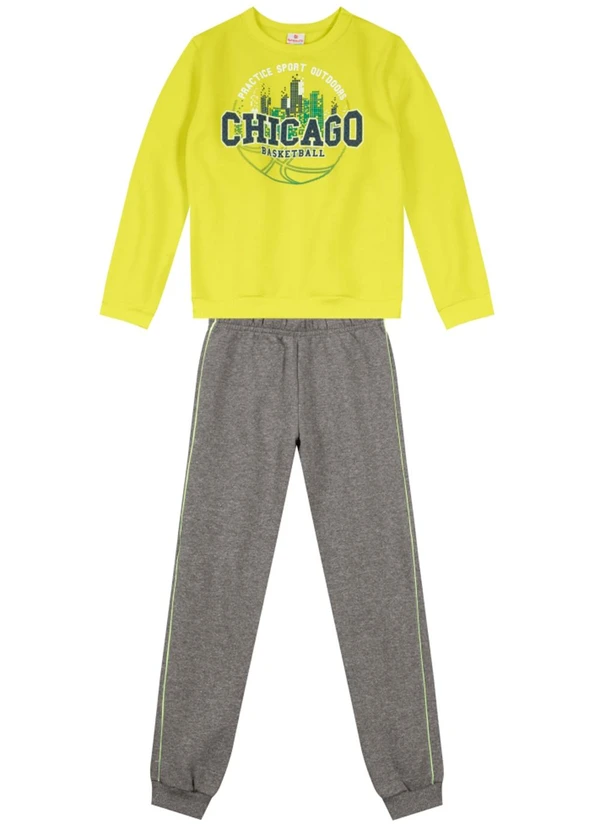 Brandili - Conjunto Infantil Menino em Moletom Amarelo