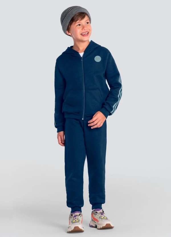 Brandili - Conjunto Infantil Menino em Moletom Azul