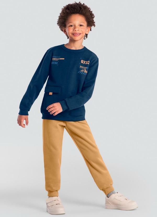 Brandili - Conjunto Infantil Menino em Moletom Azul