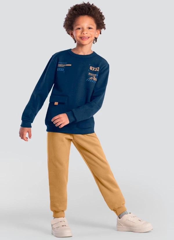 Brandili Conjunto Infantil Menino em Moletom Azul