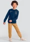 Brandili - Conjunto Infantil Menino em Moletom Azul - variação: Azul